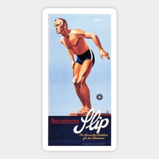 Heinzelmann Flip Swim Wear Art Deco Vintage Advertisement Sticker